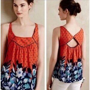 Anthropologie Maeve Peacock Tank Top